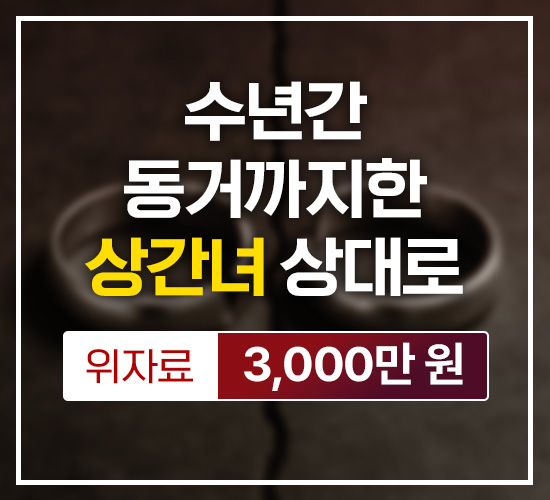 수년간 동거까지한 상간녀 상대로 위자료 3,000만원 승소